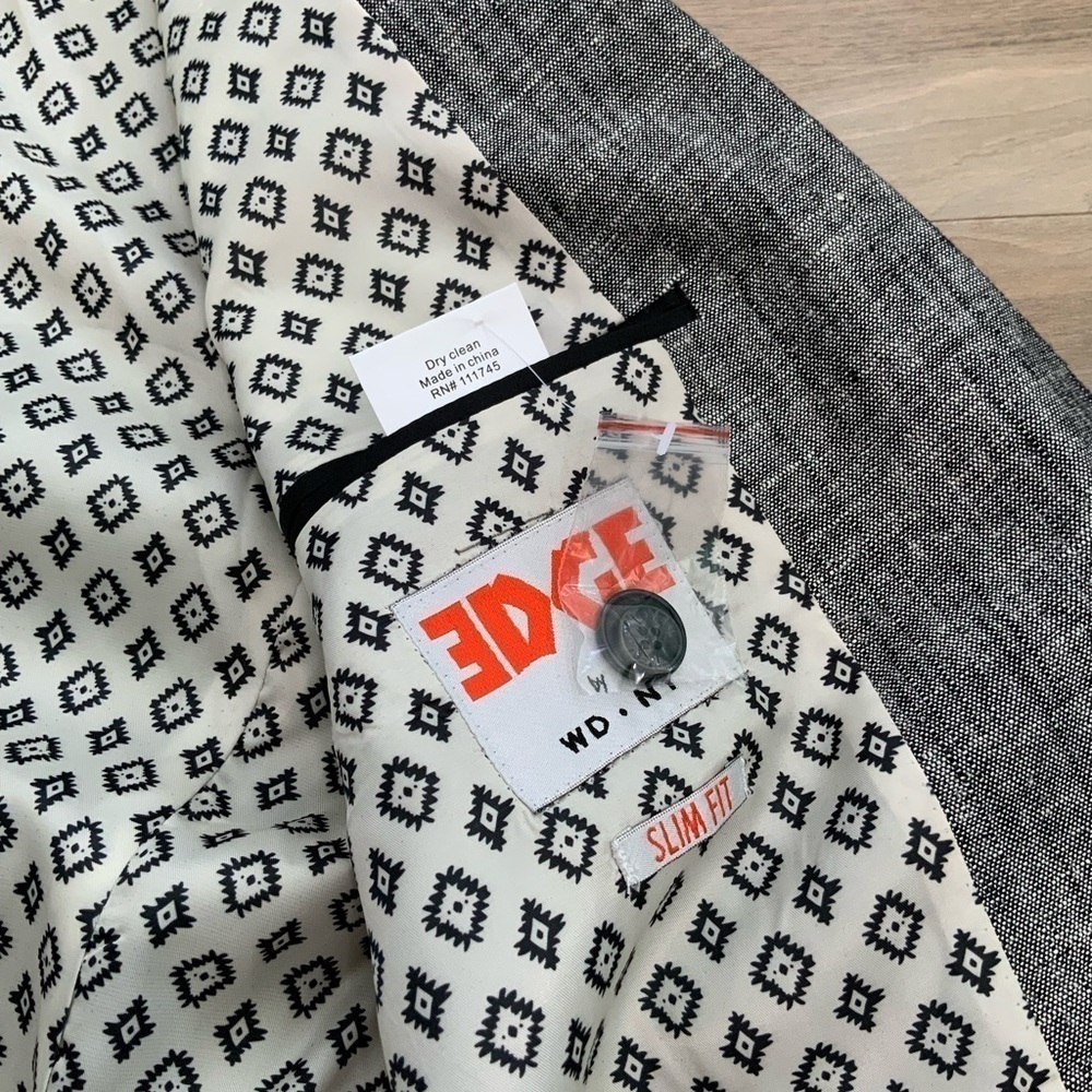 Edge By WD. NY Linen Blend Grey Blazer - Picture 8 of 8